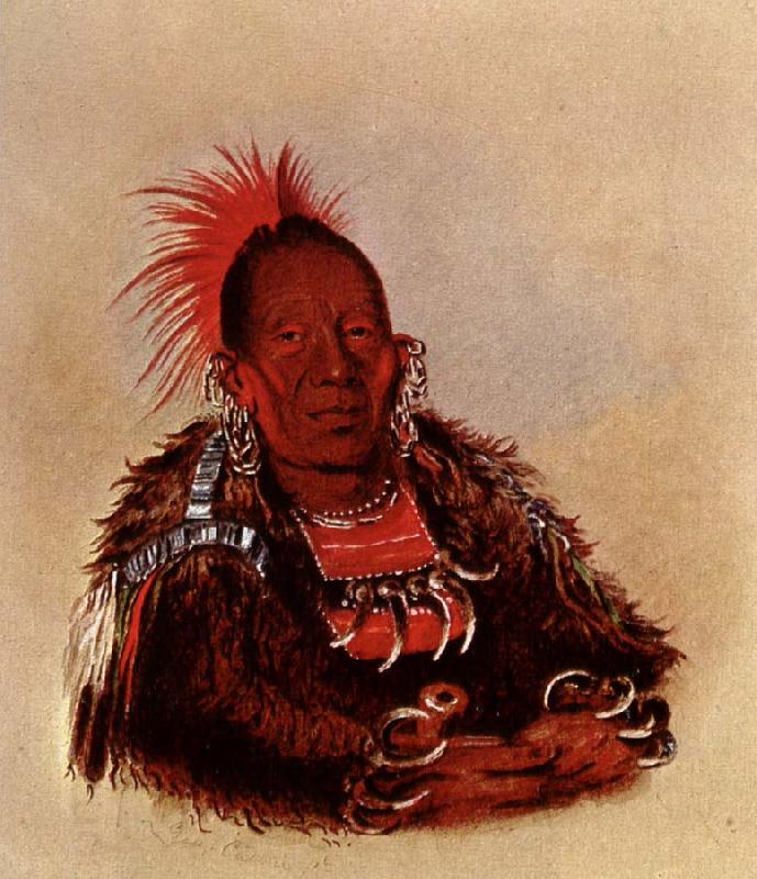 George Catlin Wah-ro-Nee-Sah,Oto Chief oil painting picture